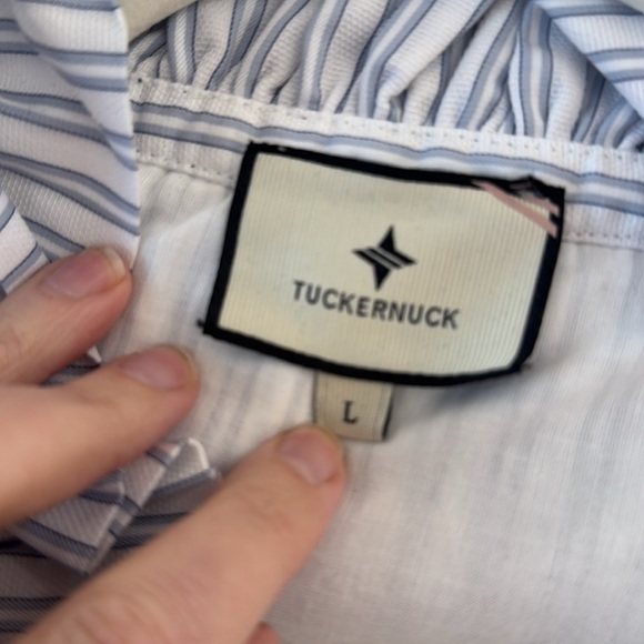 Tuckernuck Grosgrain Trim Oxford Stripe Bouvier Dress - Picture 2 of 16